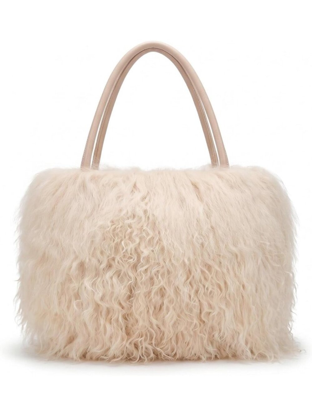 Luxury Real Curly Mongolian Lamb Fur Handbag - Chic Women's Fashion Purse